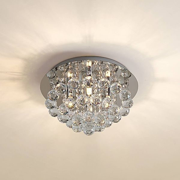Lindby Deckenleuchte Antonino, Ø 35 cm, 4-flg., Kristall, G9 günstig online kaufen