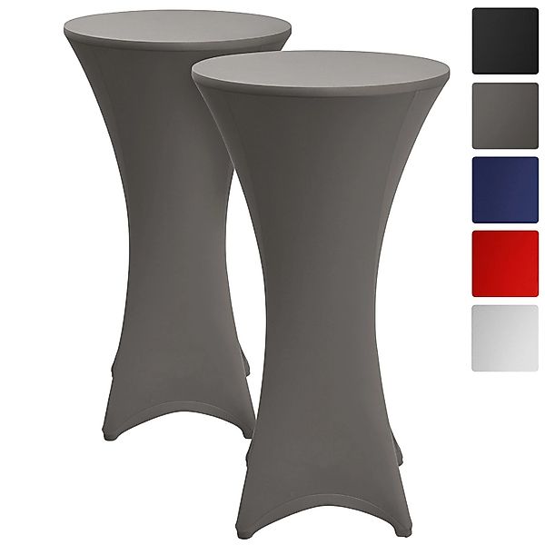 Beautissu Stella Stehtischhusse Ø 80 cm Anthrazit 2tlg günstig online kaufen