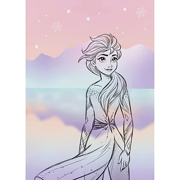 Komar Wandbild Disney Frozen Pastell Lights 50 cm x 70 cm Lila günstig online kaufen