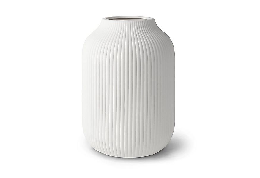 flature Dekovase mit Rillen - wasserdichte Keramik Vase in Matt für Blumen günstig online kaufen