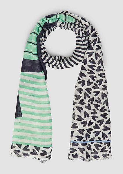 s.Oliver Schal Tuch, Gestreifter Schal mit Mustermix günstig online kaufen