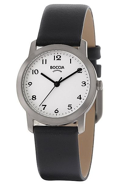 Boccia Quarzuhr Titan-mit Lederarmband günstig online kaufen
