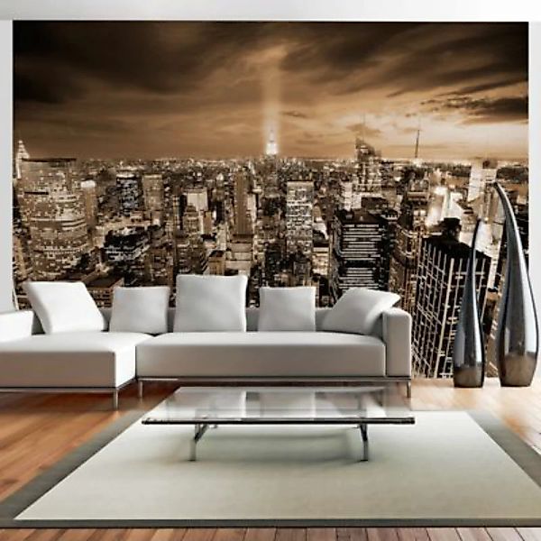 artgeist Fototapete Nowy Jork: night beige/braun Gr. 400 x 280 günstig online kaufen