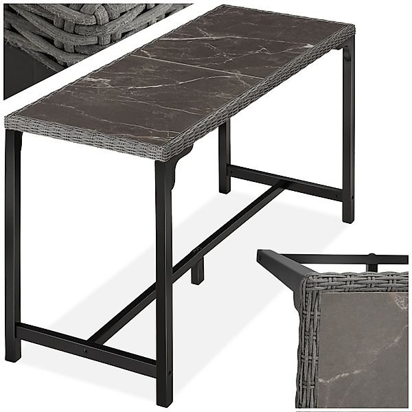 tectake Gartentisch Rattan Tisch (1-St., 1 günstig online kaufen