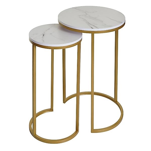 MCW 2er-Set Beistelltisch K46 Weiß-gold günstig online kaufen