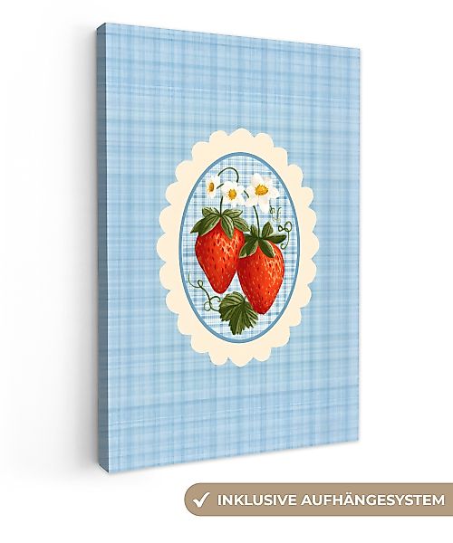 OneMillionCanvasses® Leinwandbild Erdbeeren - Rahmen - günstig online kaufen