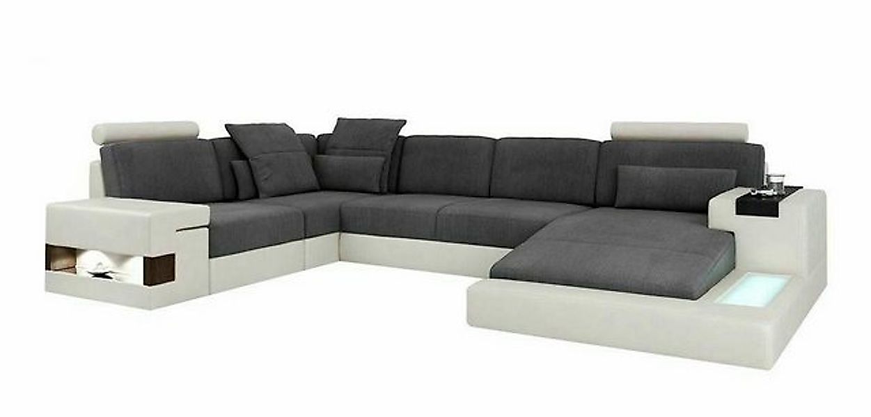 JVmoebel Ecksofa Ecke Ecksofa U-Form Wohnlandschaft Sofa Couch Polster Stof günstig online kaufen