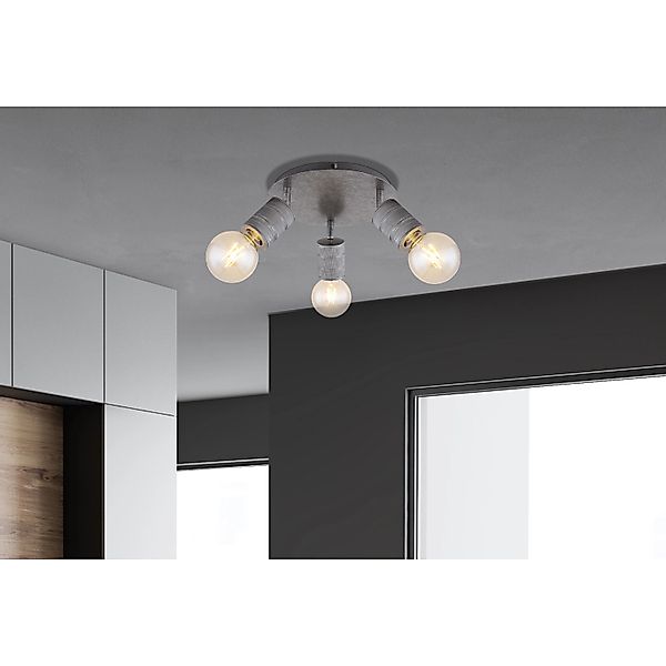 Globo Strahler Freddy 3-flammig Silber 280 x 160 mm günstig online kaufen