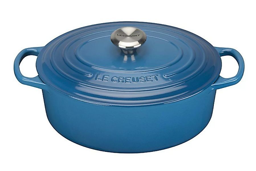 Le Creuset Bräter Signature Oval Gusseisen Marseille Blau 27cm günstig online kaufen