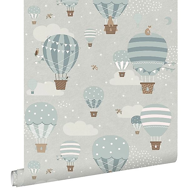 ESTAhome Tapete Luftballons Blau 50 x 900 cm günstig online kaufen