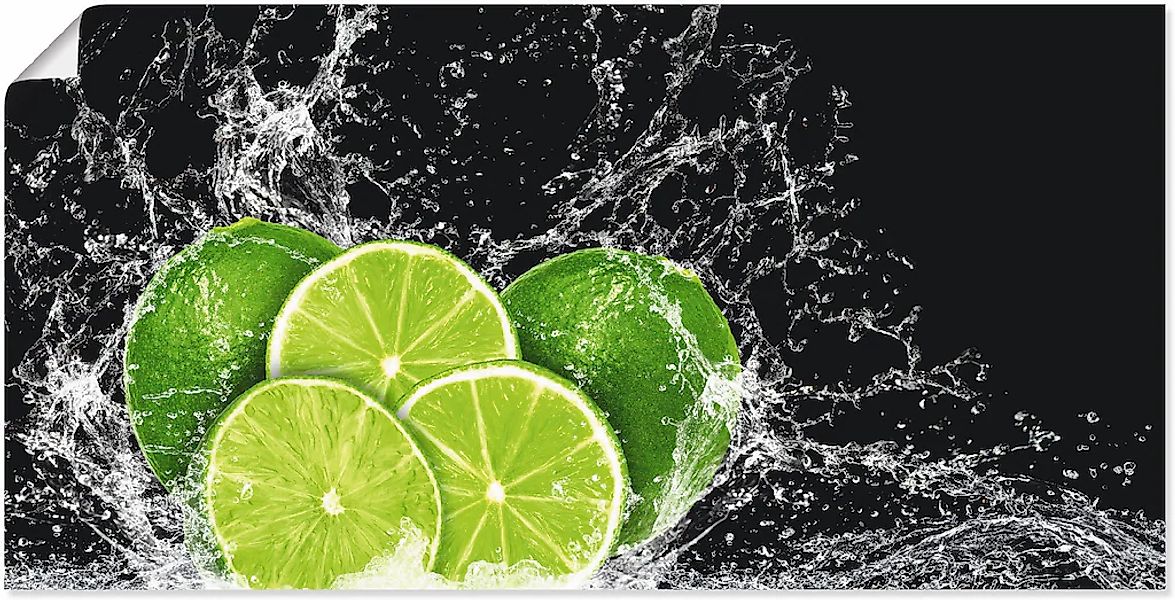 Artland Wandbild "Limone mit Spritzwasser", Obst Bilder, (1 St.), als Leinw günstig online kaufen