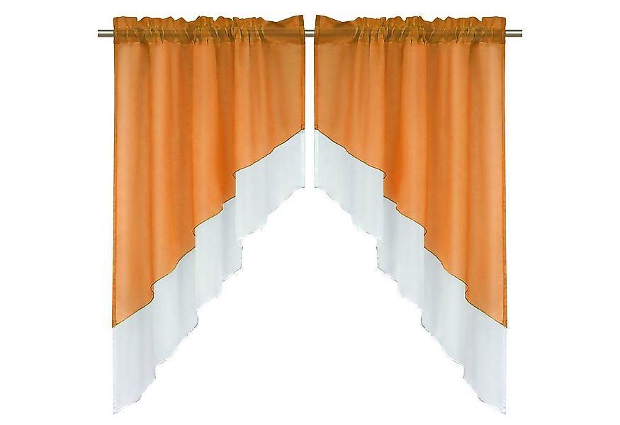 Delien Scheibengardine Beyza (2 St), Stangendurchzug, transparent, Zweifarb günstig online kaufen