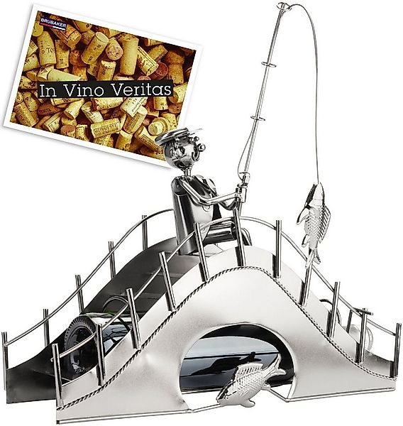 BRUBAKER Weinflaschenhalter Angler auf einer Brücke, (inklusive Grußkarte), günstig online kaufen