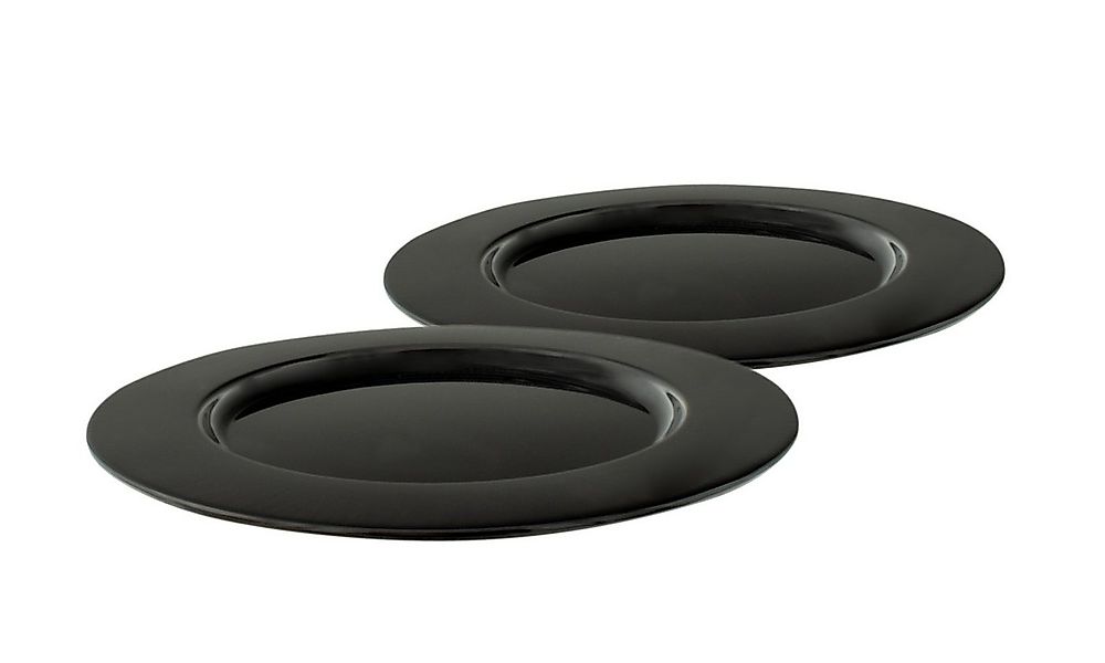 Spetebo Dekoteller Aluminium Teller 2er Set schwarz - Ø 33 cm (Set, 2 St., günstig online kaufen