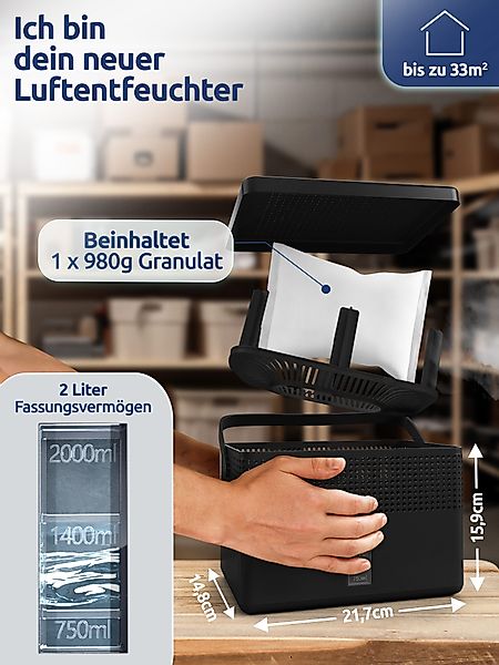 BonAura Luftentfeuchter ohne Strom, 980g Granulat, günstig online kaufen