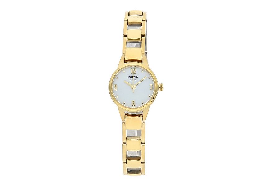 Boccia Quarzuhr Boccia Damenuhr 3277-03 Classic Reintitan Gold plattiert Mi günstig online kaufen