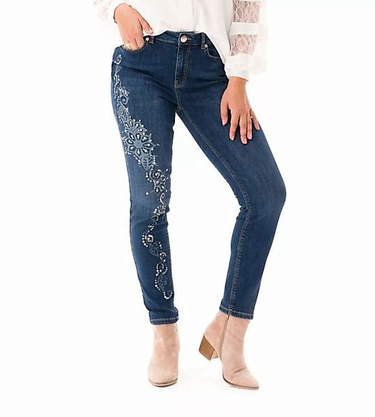Sarah Kern Skinny-fit-Jeans Röhrenjeans enganliegend mit Verzierung günstig online kaufen