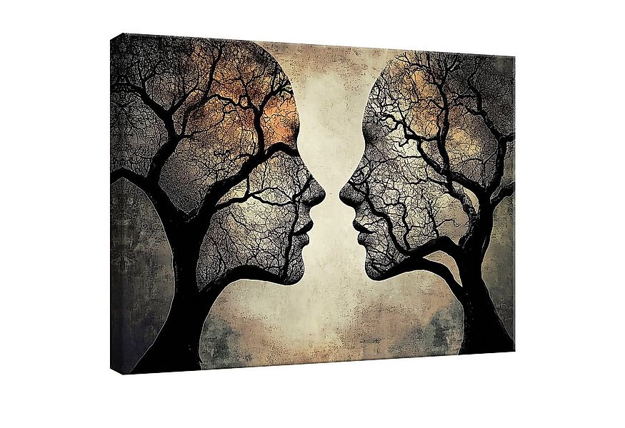 Wallarena Leinwandbild Abstrakt Baum Beige Kunst Wandbilder XXL Wand Deko B günstig online kaufen