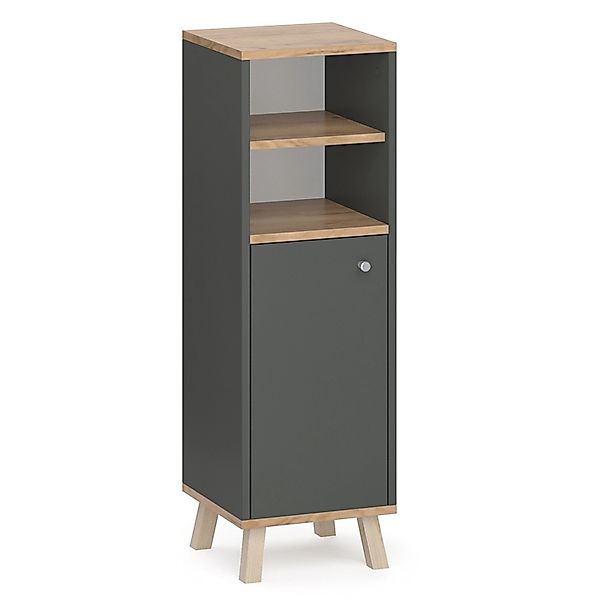 Vicco Midischrank Senyo Anthrazit/Goldkraft Eiche 30 x 95 cm günstig online kaufen