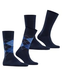Burlington 2-er Set Socken Blau mit Argyle-Muster günstig online kaufen