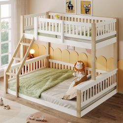 Flieks Etagenbett, Kinderbett 90x200cm+140x200cm mit Schrägleiter günstig online kaufen