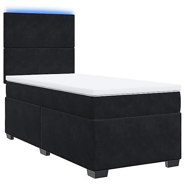 vidaXL Bett Boxspringbett mit Matratze Schwarz 80x200 cm Samt günstig online kaufen