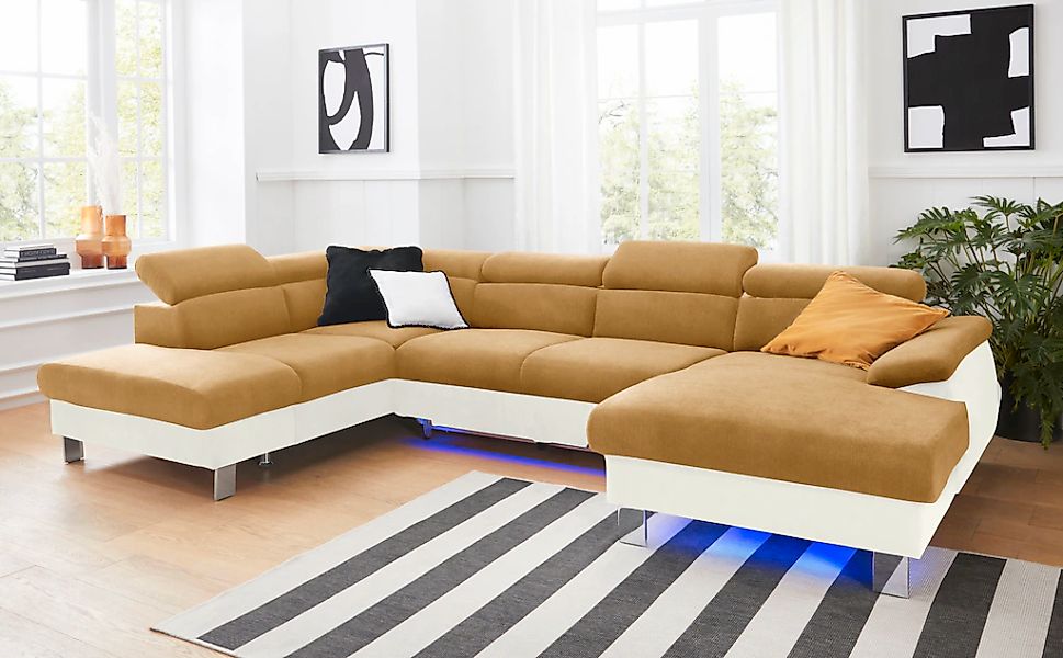 COTTA Wohnlandschaft "Komaris U-Form, B: 320 cm", mit Kopfteilverstellung, günstig online kaufen