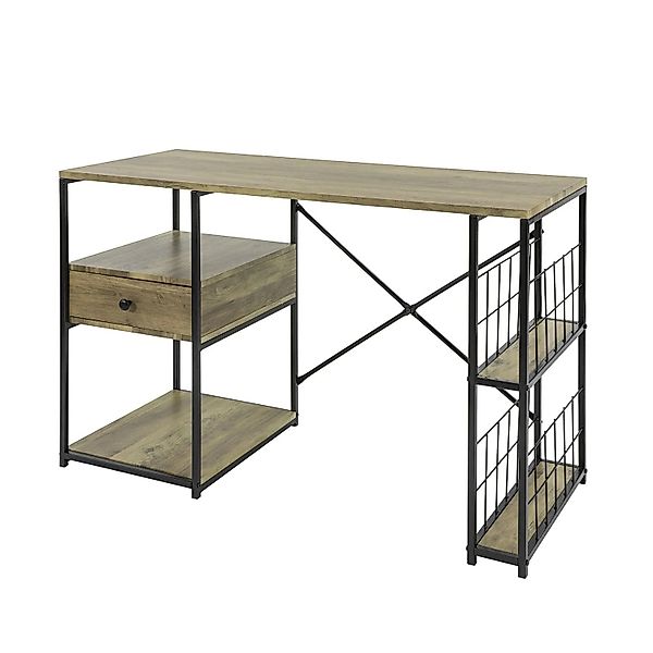 SoBuy Schreibtisch mit 4 Ablagen und Schublade Arbeitstisch Industrie-Desig günstig online kaufen