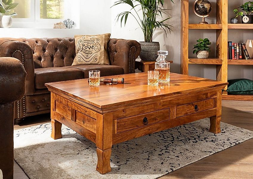 Massivmoebel24 Couchtisch OXFORD (Extravaganter Couchtisch im Landhausstil günstig online kaufen