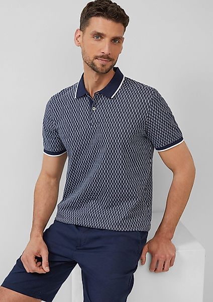 s.Oliver Kurzarmshirt Polo-Shirt Piqué-Poloshirt mit Print günstig online kaufen
