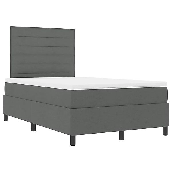 vidaXL Boxspringbett mit Matratze Dunkelgrau 120 x 200 cm Stoff 3342782 günstig online kaufen