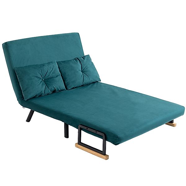HOMCOM Schlafsofa 2-Sitzer Schlafcouch klappbar mit 5-stufig verstellbarer günstig online kaufen