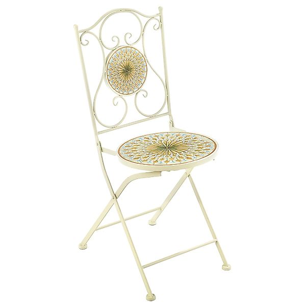 Kobolo Gartenstuhl Klappstuhl Metallstuhl Stuhl Mosaikoptik H91 cm günstig online kaufen