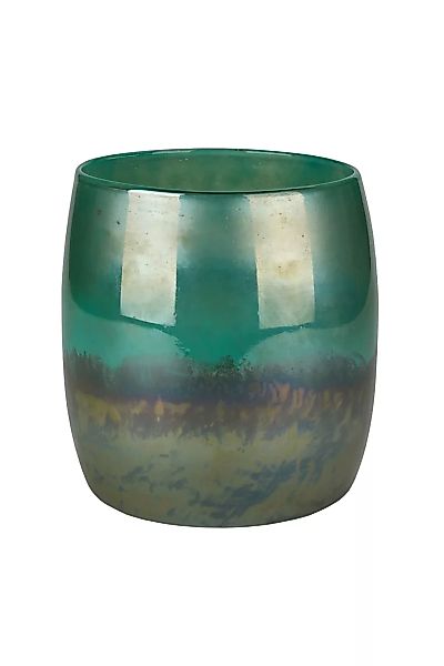 Blumenvase Glas Ãbertopf Perlmutt grau/grün 22cm günstig online kaufen