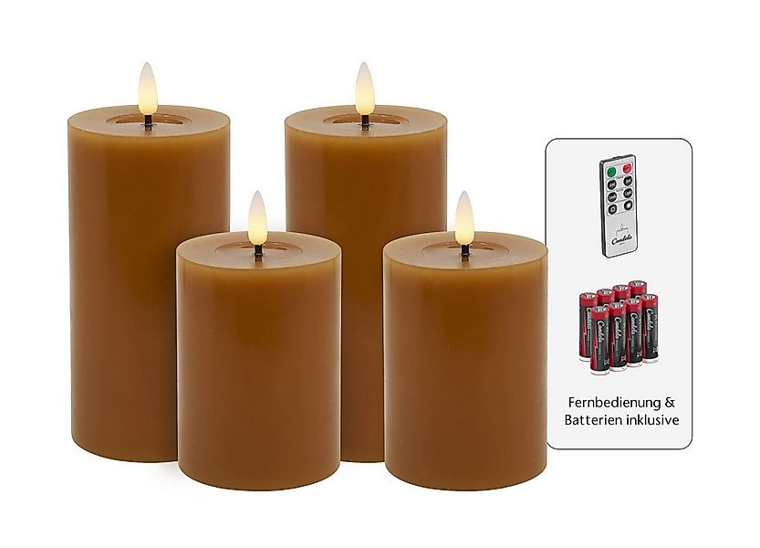 LC Home LED-Kerze (Spar-Set, 4-tlg., verschiedene Größen), Echtwachs, Dimmb günstig online kaufen