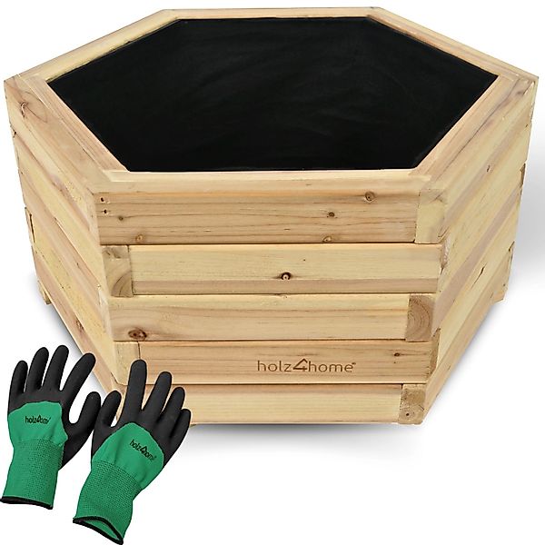 holz4home® Pflanzkübel 6-eckig aus Tannenholz I günstig online kaufen