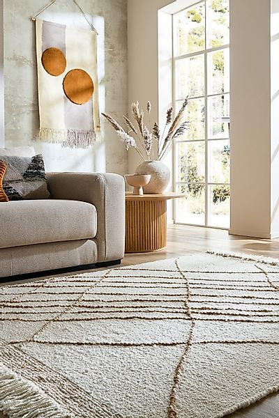 FLAIR RUGS Teppich »ASTERA«, rechteckig, 2 mm Höhe, Boucle-Effekt Hoch-Tief günstig online kaufen
