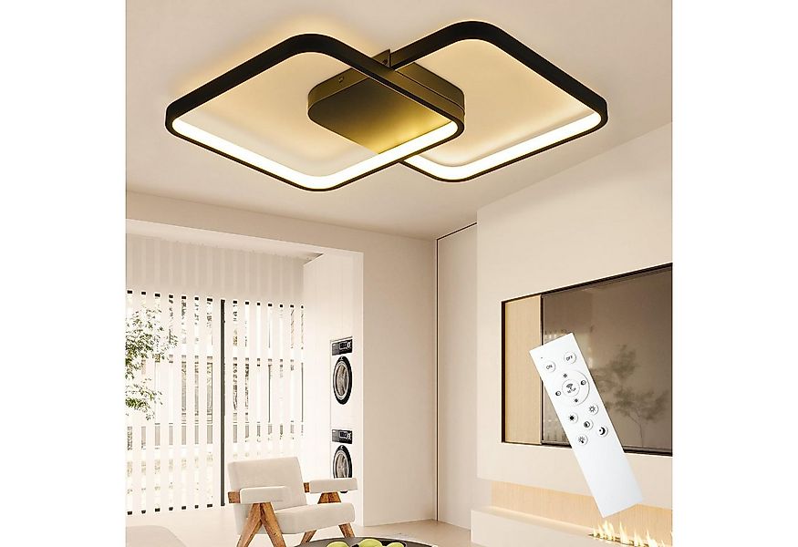 Nettlife LED Deckenleuchte Schwarz Deckenlampe Dimmbar mit Fernbedienung 55 günstig online kaufen