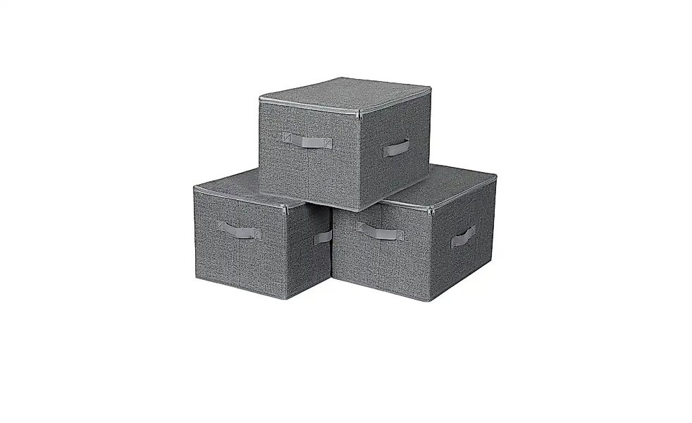 Aufbewahrungsbox 3er-Set   ¦ grau ¦ Polypropylen ¦ Maße (cm): B: 40 H: 25 A günstig online kaufen