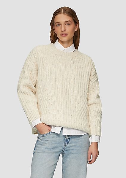 s.Oliver Strickpullover Weicher Grobstrickpullover mit überschnittenen günstig online kaufen