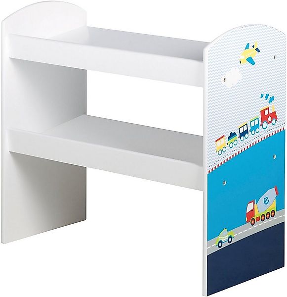 roba® Kinderregal Rennfahrer, bunt, inklusive 5 Stoffboxen in 2 Größen günstig online kaufen