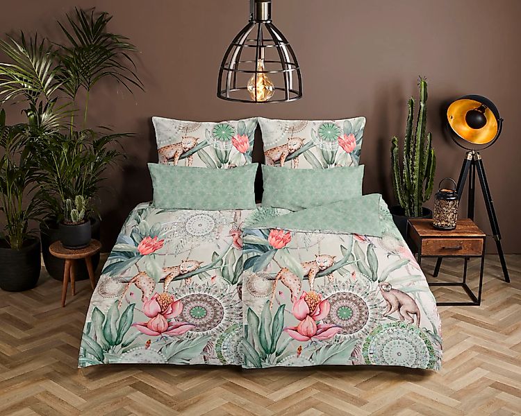 hip Wendebettwäsche "Wayan" 2 Stk. tlg. Mako-Satin, 135x200, Reißverschluss günstig online kaufen