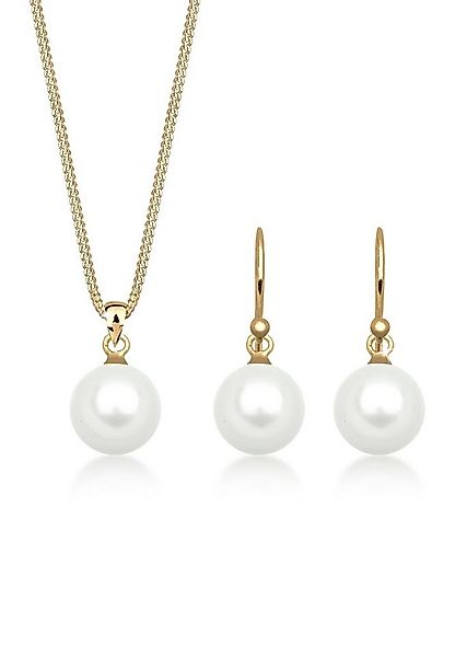 Elli Schmuckset Muschelkernperle Weiß 925 Sterling Silber günstig online kaufen