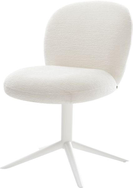 DELIFE Polsterstuhl Nube-Flex, Fußkreuz Weiß Bouclé günstig online kaufen