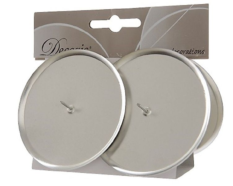 Kaemingk Kerzenhalter Adventskranzkerzenhalter Metall Ø 10 cm 4 Stück silbe günstig online kaufen