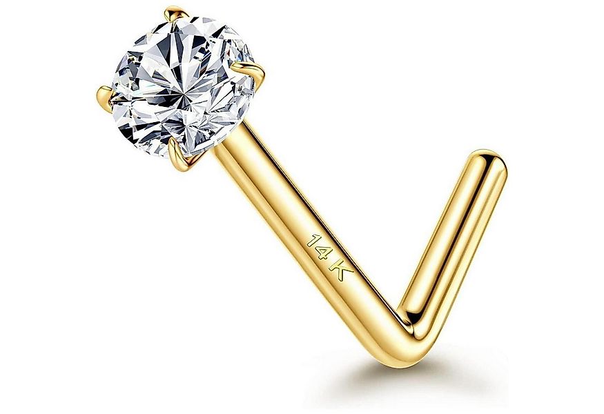 YADOCA Nasenpiercing 14K Gold Nasenpiercing L-förmiger Nasenstecker 20G mit günstig online kaufen