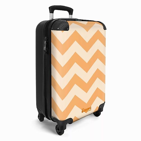 NoBoringSuitcases.com© Hartschalen-Trolley Zickzack-Muster in Orange 55x35x günstig online kaufen