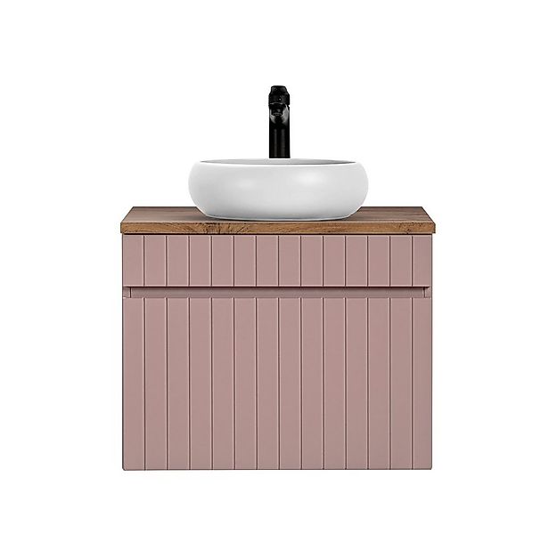 Lomadox Waschtisch IRAKLIO-56-ROSE, rosa, Eiche Nb., 1 Auszug, Waschbecken, günstig online kaufen