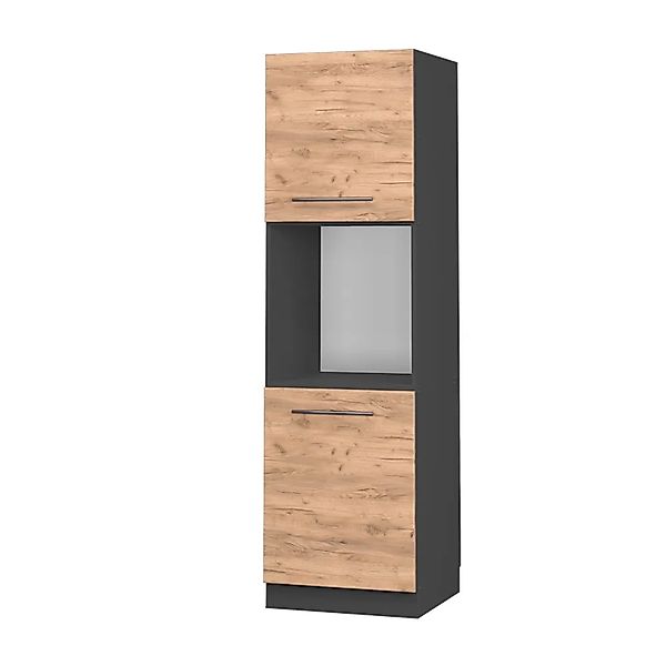 Vicco Herdumbauschrank Fame-Line Weiß Hochglanz/Goldkraft Eiche 60 cm Offen günstig online kaufen