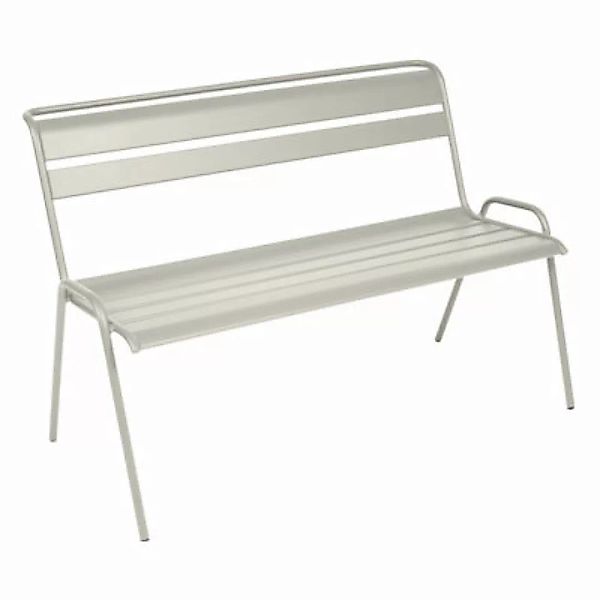 Bank mit Rückenlehne Monceau metall grau / 2- bis 3-Sitzer - L 116 cm - Fer günstig online kaufen